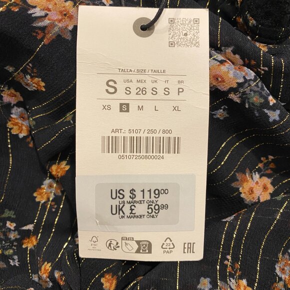 ZARA Long Floral Print Dress - Picture 6 of 6